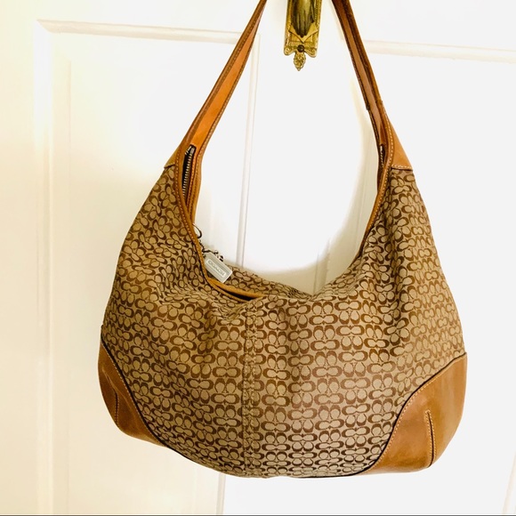 COACH HOBO BAG #6618 CANVAS WITH LEATHER TRIM - Picture 2 of 7